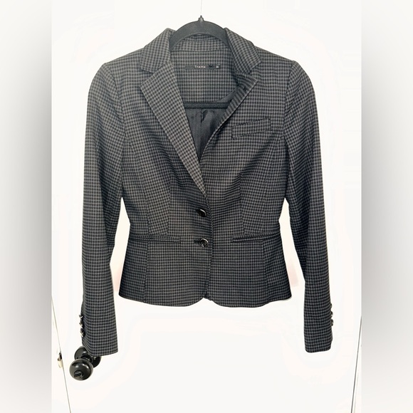 Women’s Dark Gray Blazer checker pattern - Picture 1 of 10
